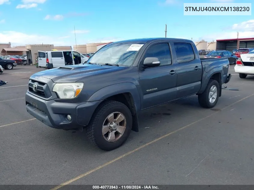 2012 Toyota Tacoma Prerunner V6 VIN: 3TMJU4GNXCM138230 Lot: 40773943