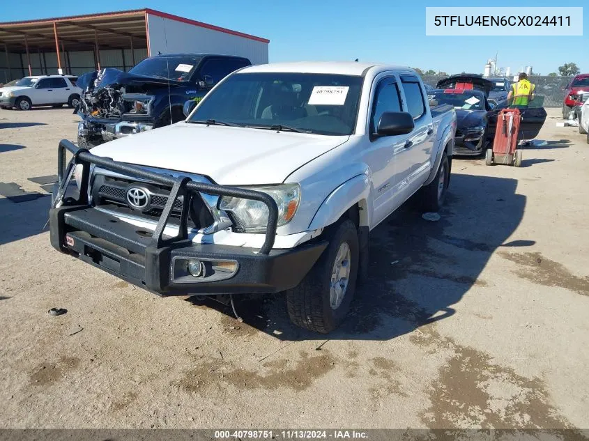 2012 Toyota Tacoma Double Cab VIN: 5TFLU4EN6CX024411 Lot: 40798751