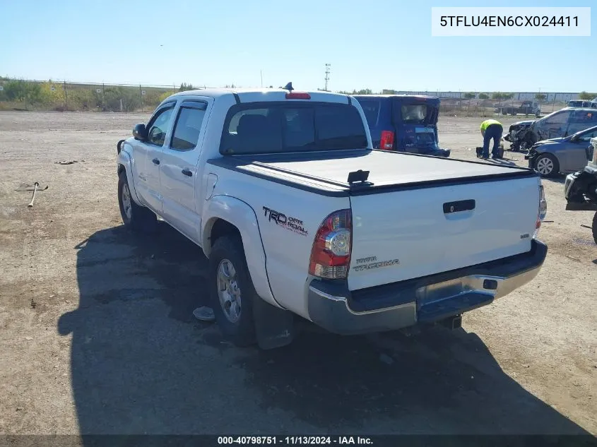 2012 Toyota Tacoma Double Cab VIN: 5TFLU4EN6CX024411 Lot: 40798751