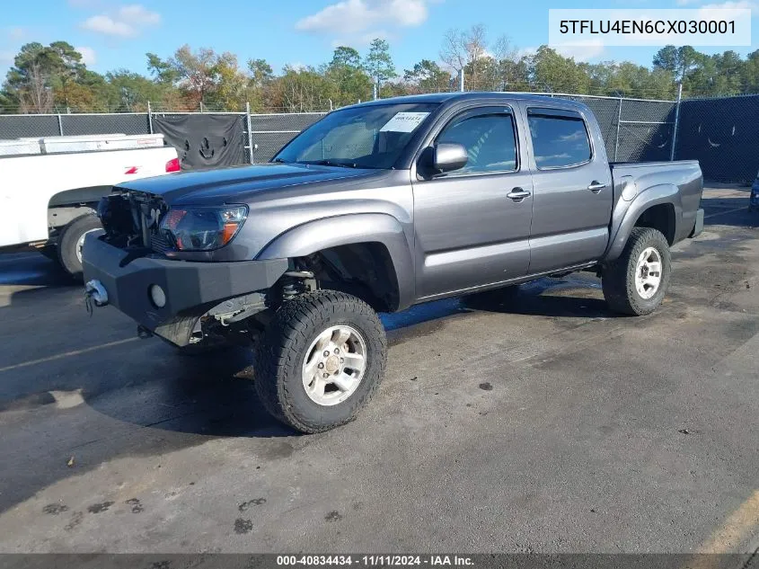 2012 Toyota Tacoma Double Cab VIN: 5TFLU4EN6CX030001 Lot: 40834434