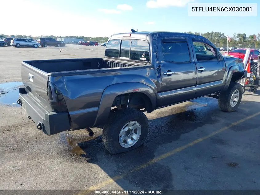 2012 Toyota Tacoma Double Cab VIN: 5TFLU4EN6CX030001 Lot: 40834434