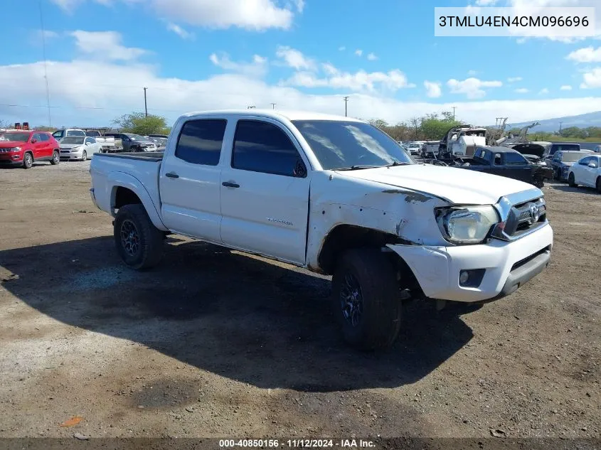 2012 Toyota Tacoma Base V6 VIN: 3TMLU4EN4CM096696 Lot: 40850156