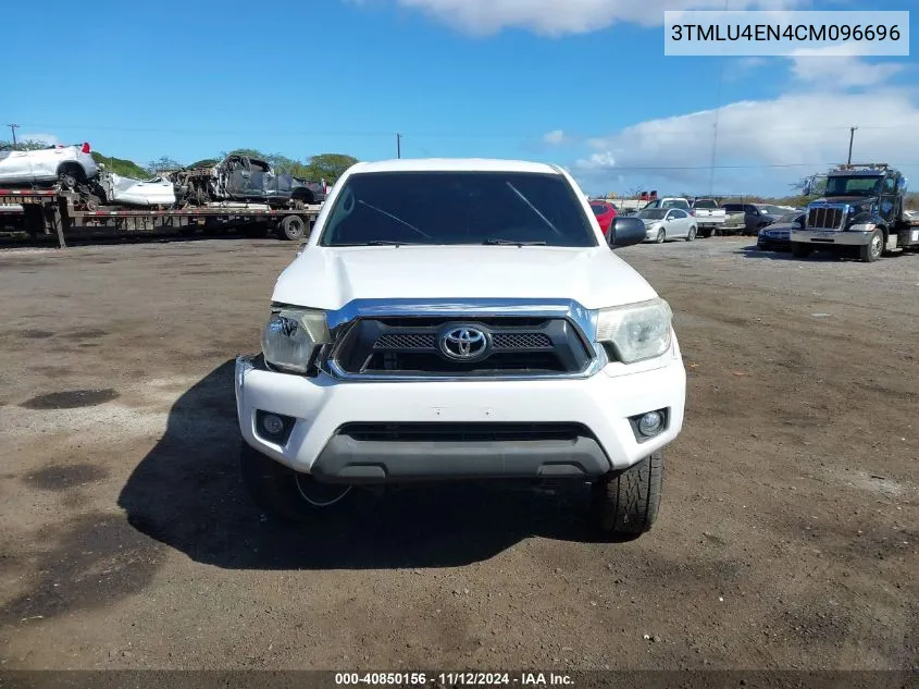 2012 Toyota Tacoma Base V6 VIN: 3TMLU4EN4CM096696 Lot: 40850156