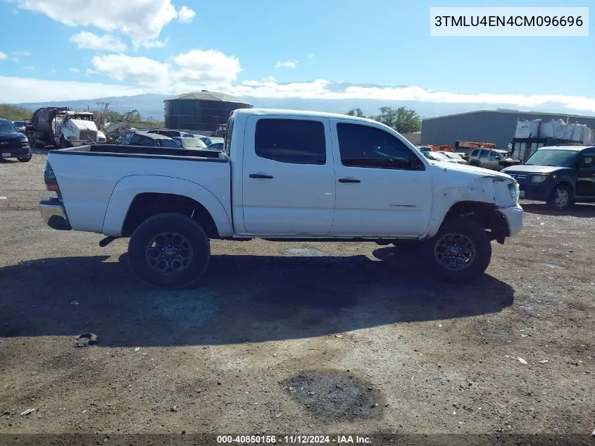 2012 Toyota Tacoma Base V6 VIN: 3TMLU4EN4CM096696 Lot: 40850156