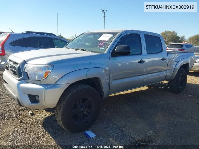 2012 Toyota Tacoma Dbl Cab Prerunner Lng Bed VIN: 5TFKU4HNXCX002919 Lot: 40872747