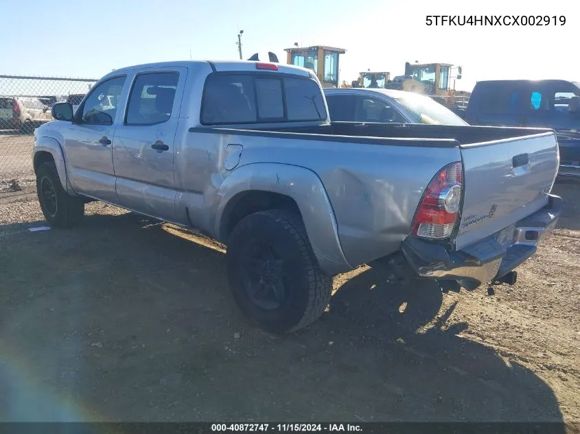 2012 Toyota Tacoma Dbl Cab Prerunner Lng Bed VIN: 5TFKU4HNXCX002919 Lot: 40872747