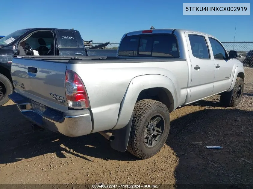 2012 Toyota Tacoma Dbl Cab Prerunner Lng Bed VIN: 5TFKU4HNXCX002919 Lot: 40872747