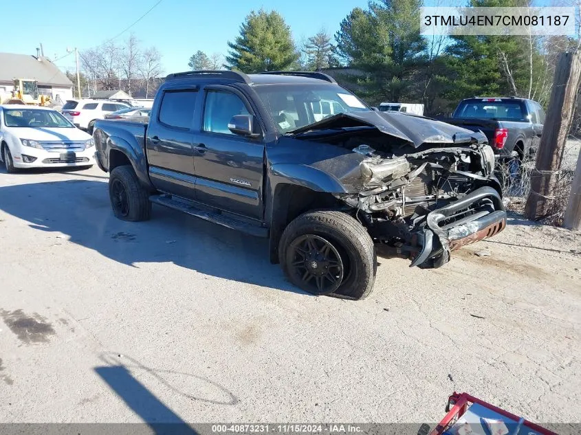 2012 Toyota Tacoma Base V6 VIN: 3TMLU4EN7CM081187 Lot: 40873231