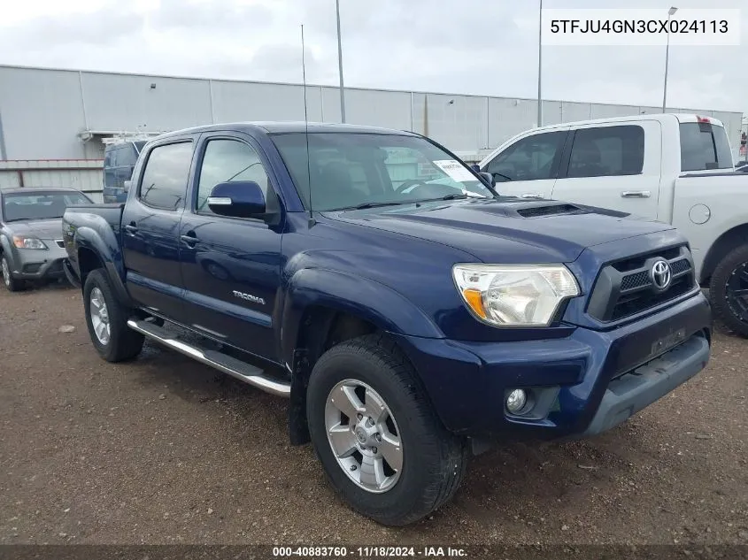 2012 Toyota Tacoma Double Cab Prerunner VIN: 5TFJU4GN3CX024113 Lot: 40883760