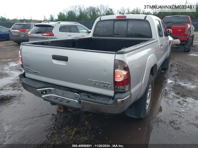 2012 Toyota Tacoma Dbl Cab Prerunner Lng Bed VIN: 3TMKU4HNXCM033481 Lot: 40899501