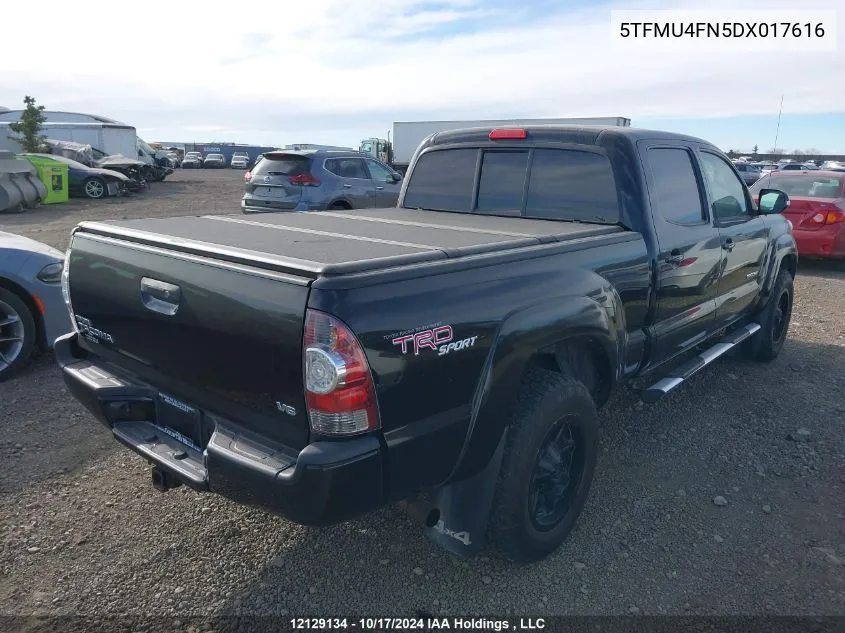 2013 Toyota Tacoma Double Cab Long Bed VIN: 5TFMU4FN5DX017616 Lot: 12129134