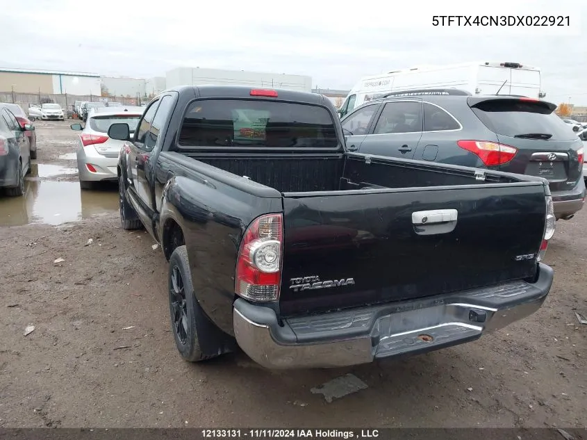 2013 Toyota Tacoma VIN: 5TFTX4CN3DX022921 Lot: 12133131