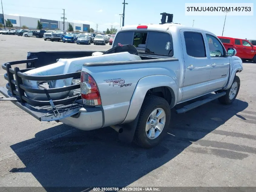 2013 Toyota Tacoma Prerunner V6 VIN: 3TMJU4GN7DM149753 Lot: 39305788