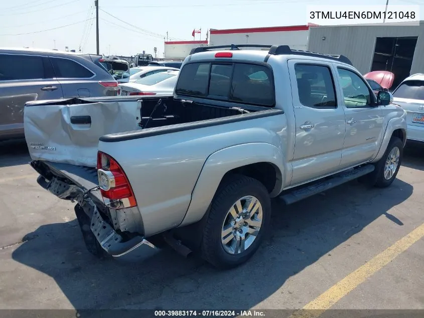 2013 Toyota Tacoma Base V6 VIN: 3TMLU4EN6DM121048 Lot: 39883174