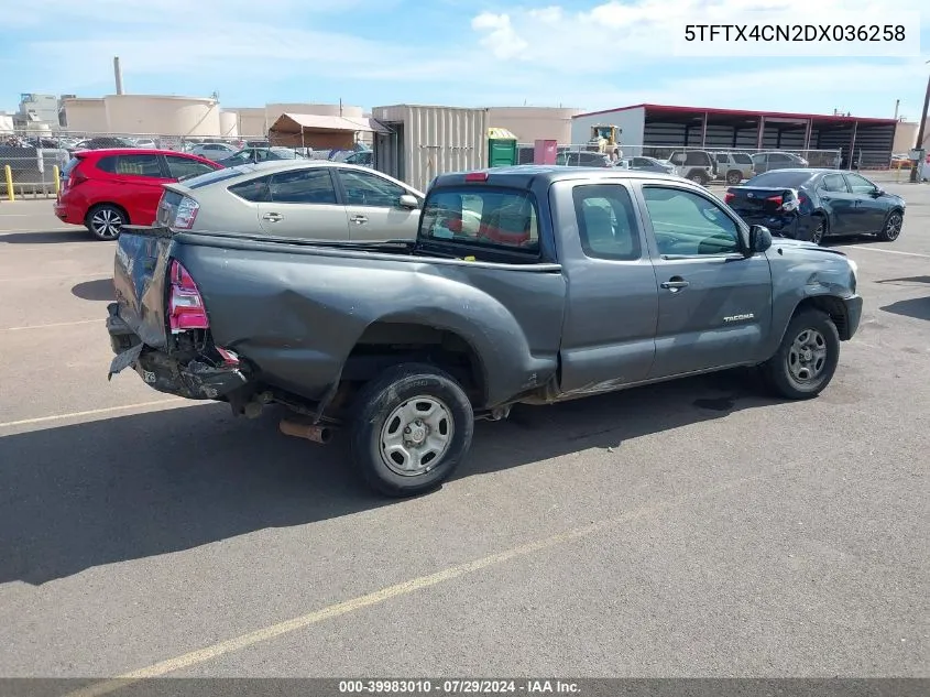 2013 Toyota Tacoma VIN: 5TFTX4CN2DX036258 Lot: 39983010