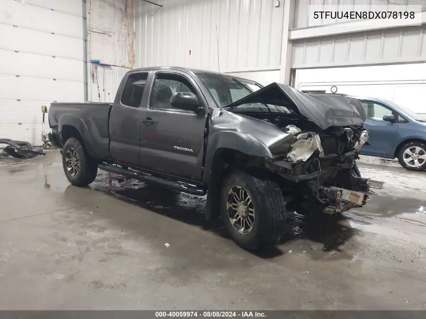 2013 Toyota Tacoma Base V6 VIN: 5TFUU4EN8DX078198 Lot: 40059974