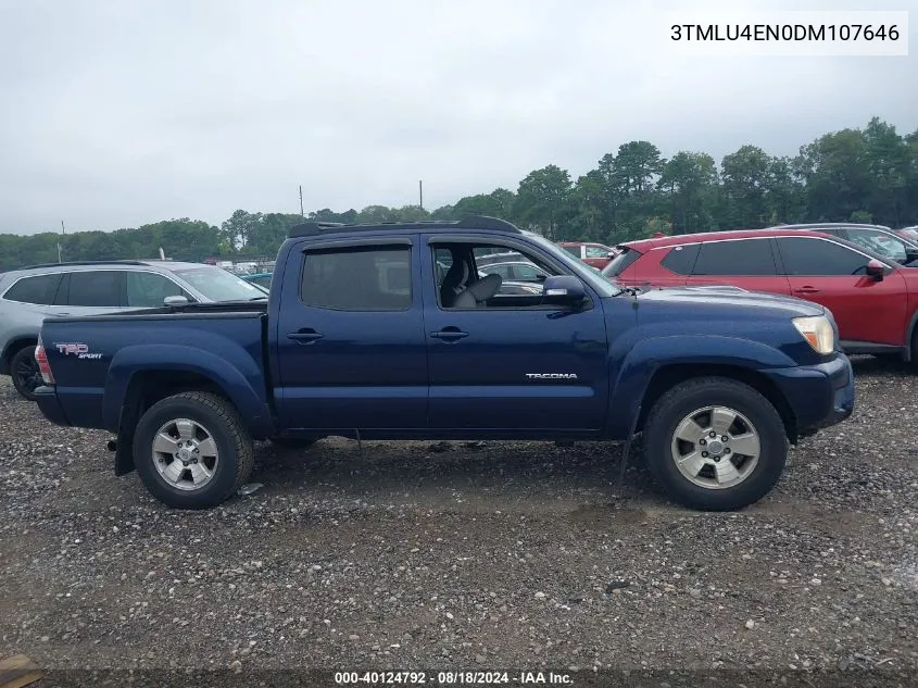 2013 Toyota Tacoma Base V6 VIN: 3TMLU4EN0DM107646 Lot: 40124792