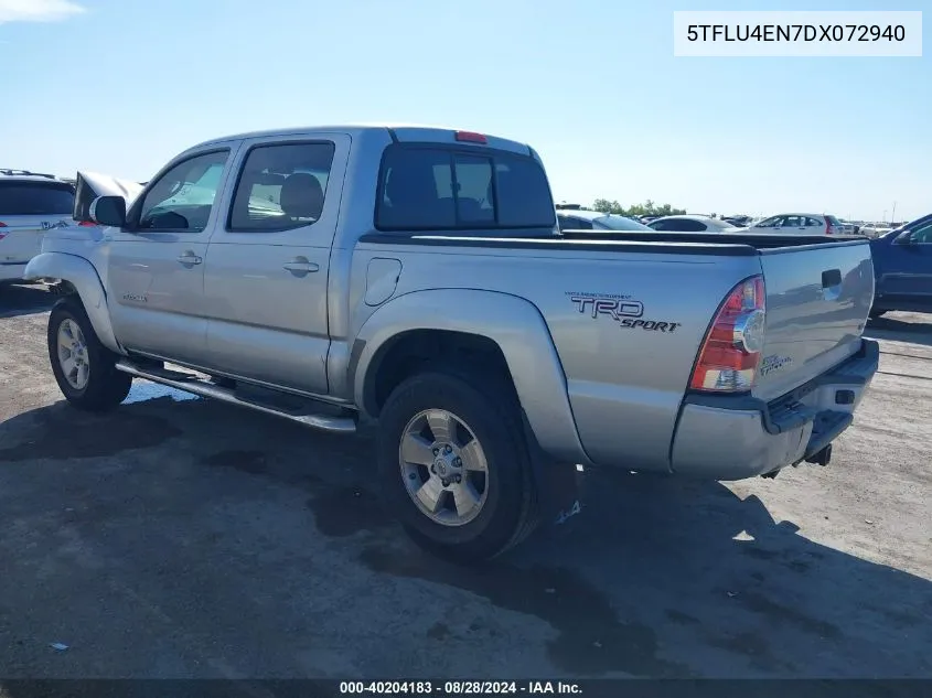 2013 Toyota Tacoma Base V6 VIN: 5TFLU4EN7DX072940 Lot: 40204183