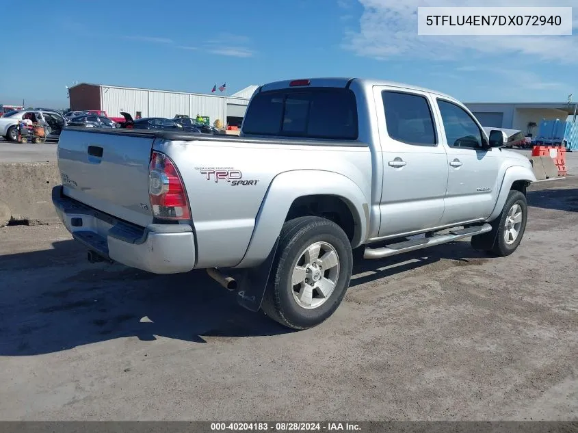 2013 Toyota Tacoma Base V6 VIN: 5TFLU4EN7DX072940 Lot: 40204183