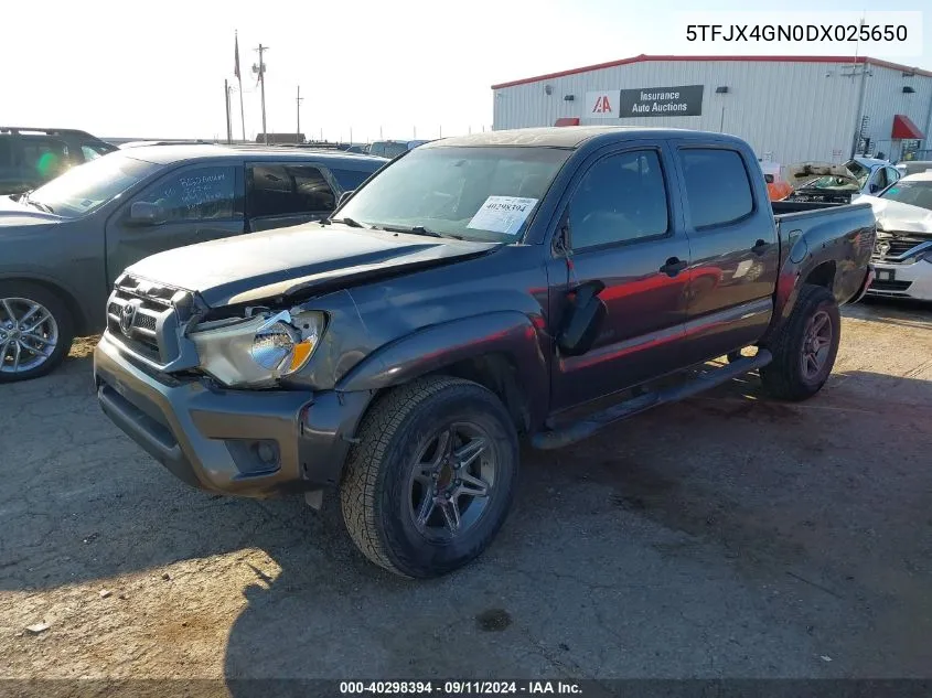 2013 Toyota Tacoma Double Cab VIN: 5TFJX4GN0DX025650 Lot: 40298394