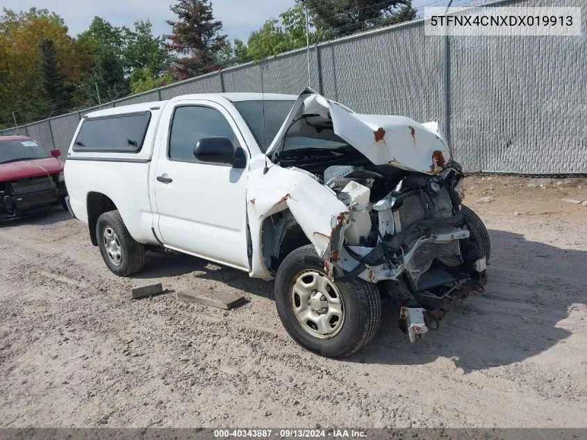 2013 Toyota Tacoma VIN: 5TFNX4CNXDX019913 Lot: 40343887