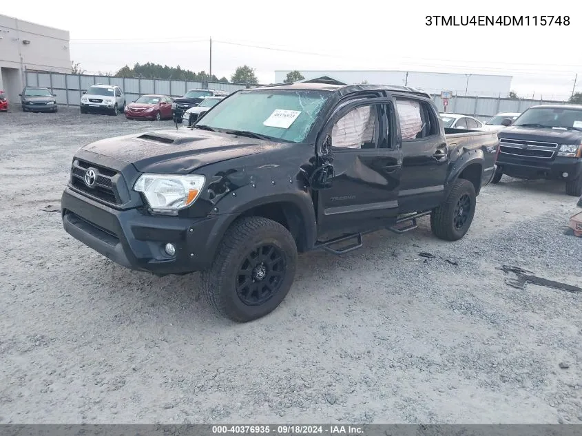 2013 Toyota Tacoma Double Cab VIN: 3TMLU4EN4DM115748 Lot: 40376935