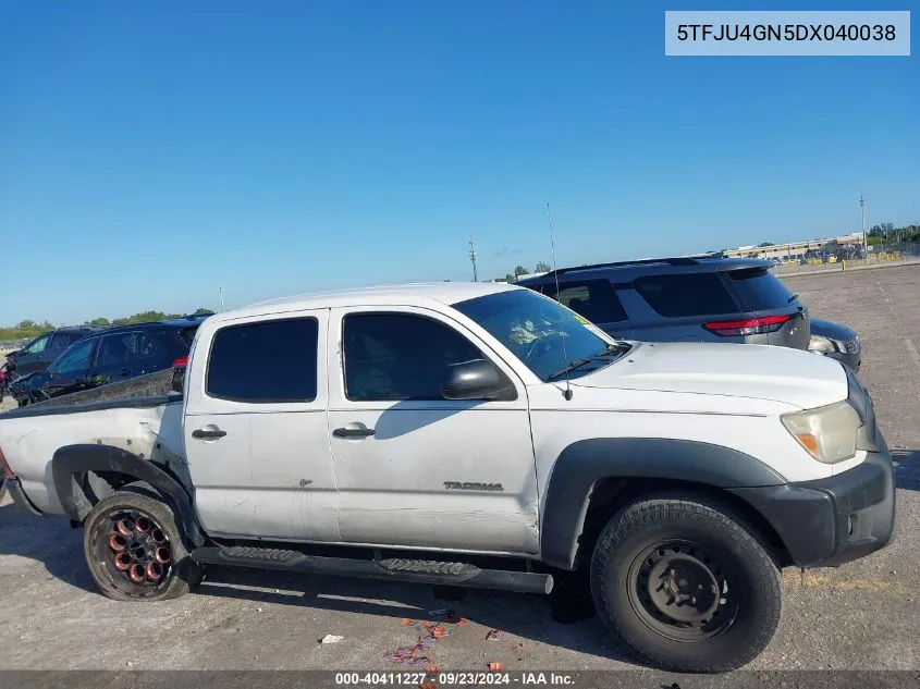 2013 Toyota Tacoma Double Cab Prerunner VIN: 5TFJU4GN5DX040038 Lot: 40411227