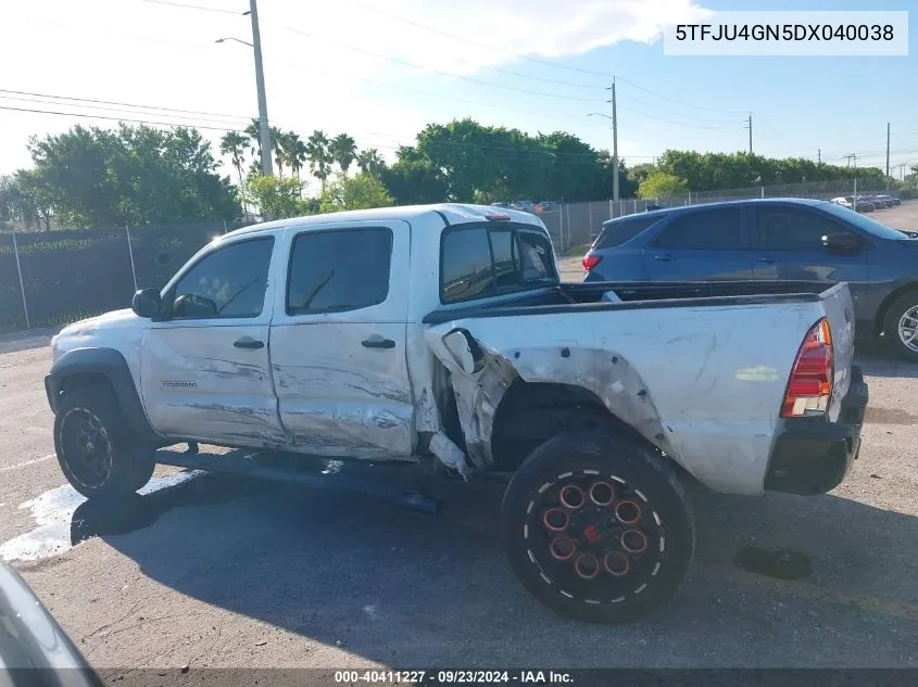 2013 Toyota Tacoma Double Cab Prerunner VIN: 5TFJU4GN5DX040038 Lot: 40411227