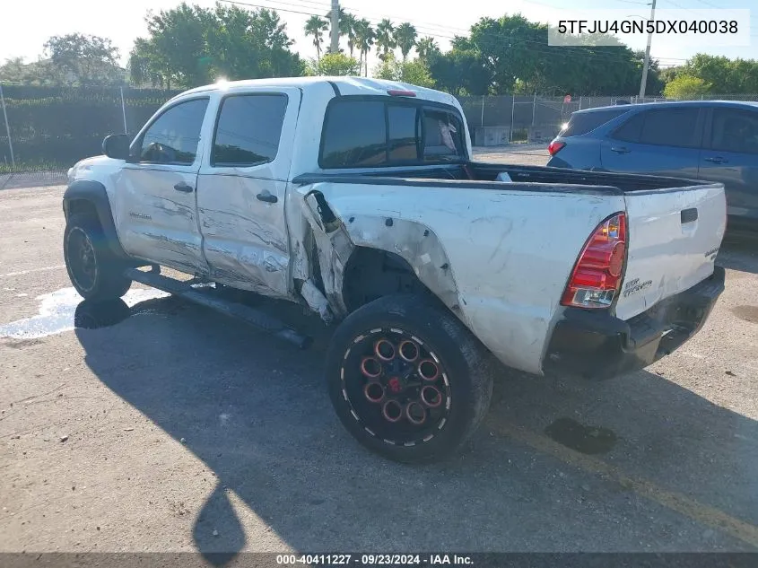 2013 Toyota Tacoma Double Cab Prerunner VIN: 5TFJU4GN5DX040038 Lot: 40411227