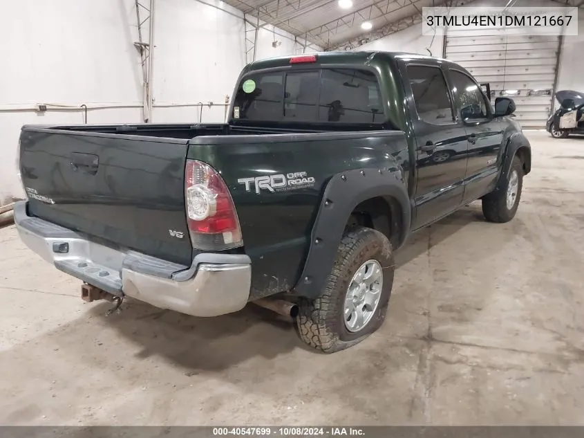 2013 Toyota Tacoma Base V6 VIN: 3TMLU4EN1DM121667 Lot: 40547699