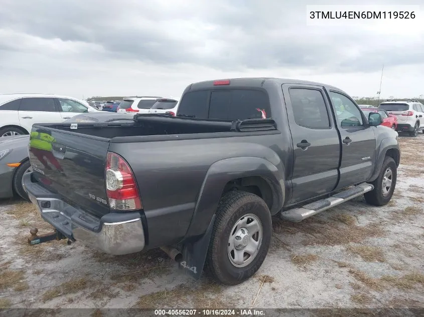 2013 Toyota Tacoma Base V6 VIN: 3TMLU4EN6DM119526 Lot: 40556207