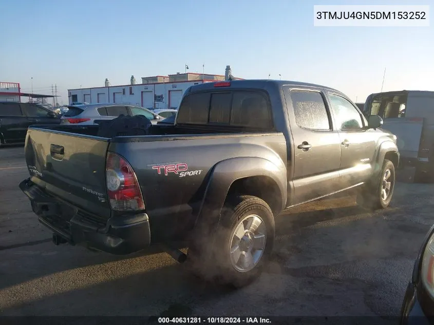 2013 Toyota Tacoma Prerunner V6 VIN: 3TMJU4GN5DM153252 Lot: 40631281