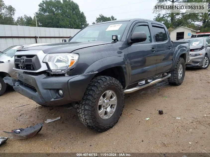 2013 Toyota Tacoma Double Cab VIN: 5TFLU4EN3DX063135 Lot: 40748753