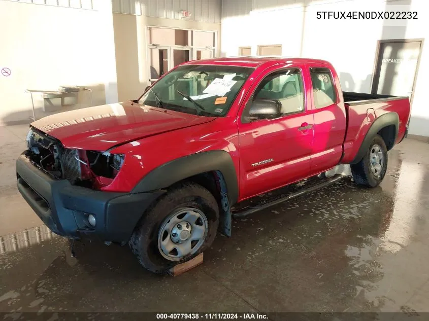 2013 Toyota Tacoma Base (M5) VIN: 5TFUX4EN0DX022232 Lot: 40779438