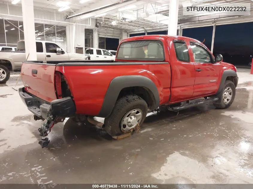 2013 Toyota Tacoma Base (M5) VIN: 5TFUX4EN0DX022232 Lot: 40779438