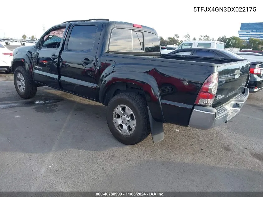 2013 Toyota Tacoma Double Cab VIN: 5TFJX4GN3DX022175 Lot: 40788999