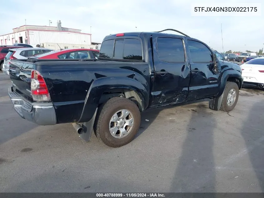 2013 Toyota Tacoma Double Cab VIN: 5TFJX4GN3DX022175 Lot: 40788999