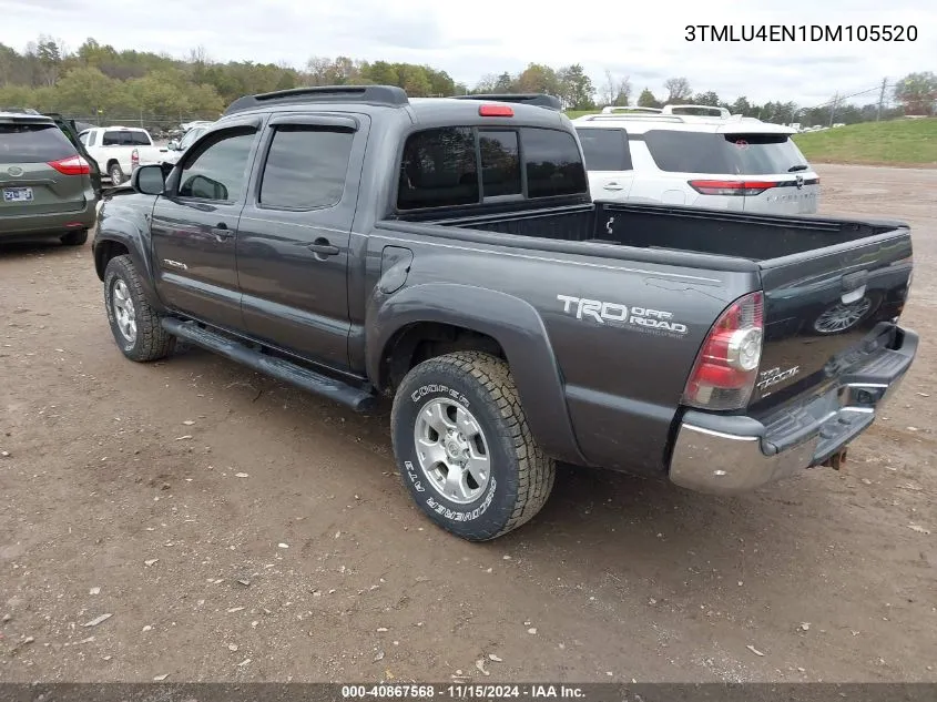 2013 Toyota Tacoma Double Cab VIN: 3TMLU4EN1DM105520 Lot: 40867568