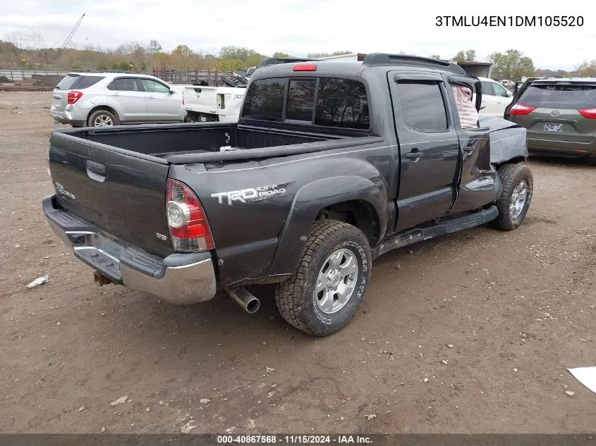 2013 Toyota Tacoma Double Cab VIN: 3TMLU4EN1DM105520 Lot: 40867568