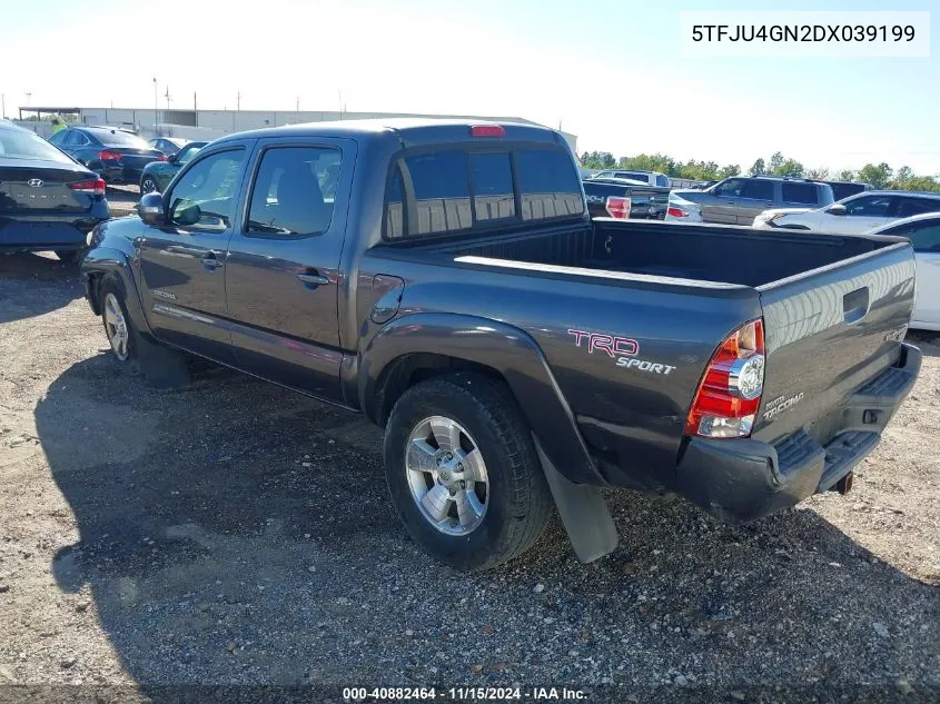 2013 Toyota Tacoma Double Cab Prerunner VIN: 5TFJU4GN2DX039199 Lot: 40882464