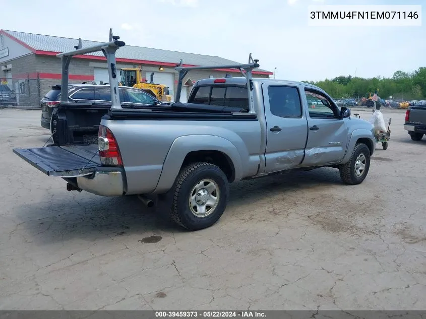 2014 Toyota Tacoma Base V6 VIN: 3TMMU4FN1EM071146 Lot: 39459373