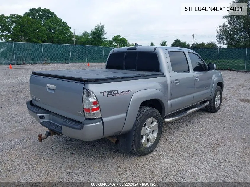 2014 Toyota Tacoma Base V6 VIN: 5TFLU4EN4EX104891 Lot: 39463487