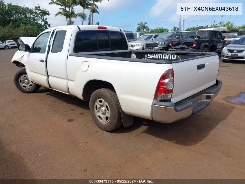 2014 Toyota Tacoma VIN: 5TFTX4CN6EX043618 Lot: 39479375