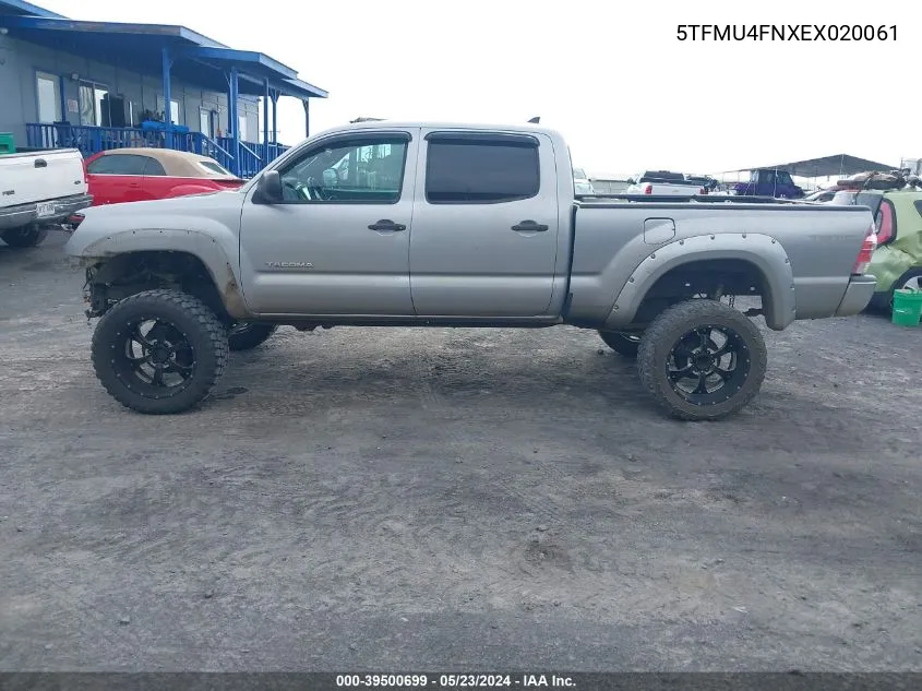 2014 Toyota Tacoma Base V6 VIN: 5TFMU4FNXEX020061 Lot: 39500699