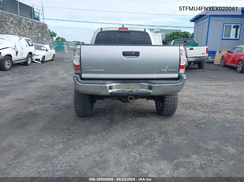 2014 Toyota Tacoma Base V6 VIN: 5TFMU4FNXEX020061 Lot: 39500699