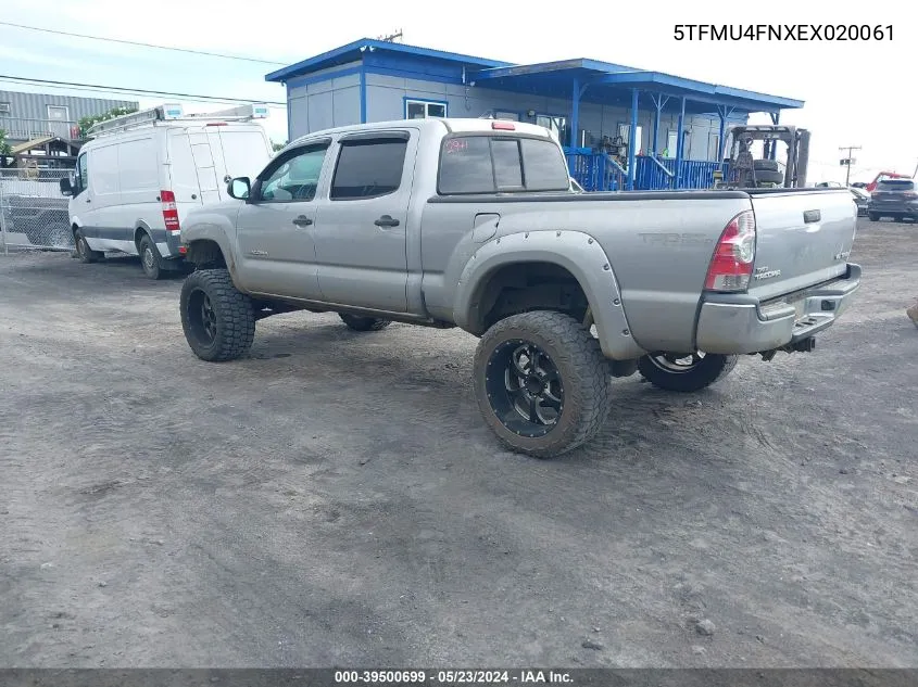 2014 Toyota Tacoma Base V6 VIN: 5TFMU4FNXEX020061 Lot: 39500699