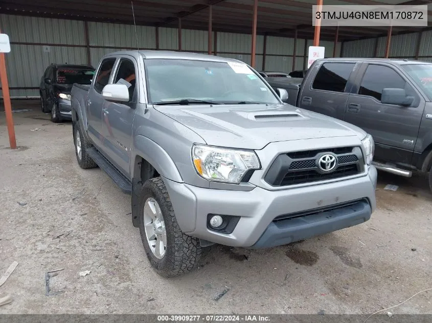 2014 Toyota Tacoma Prerunner V6 VIN: 3TMJU4GN8EM170872 Lot: 39909277