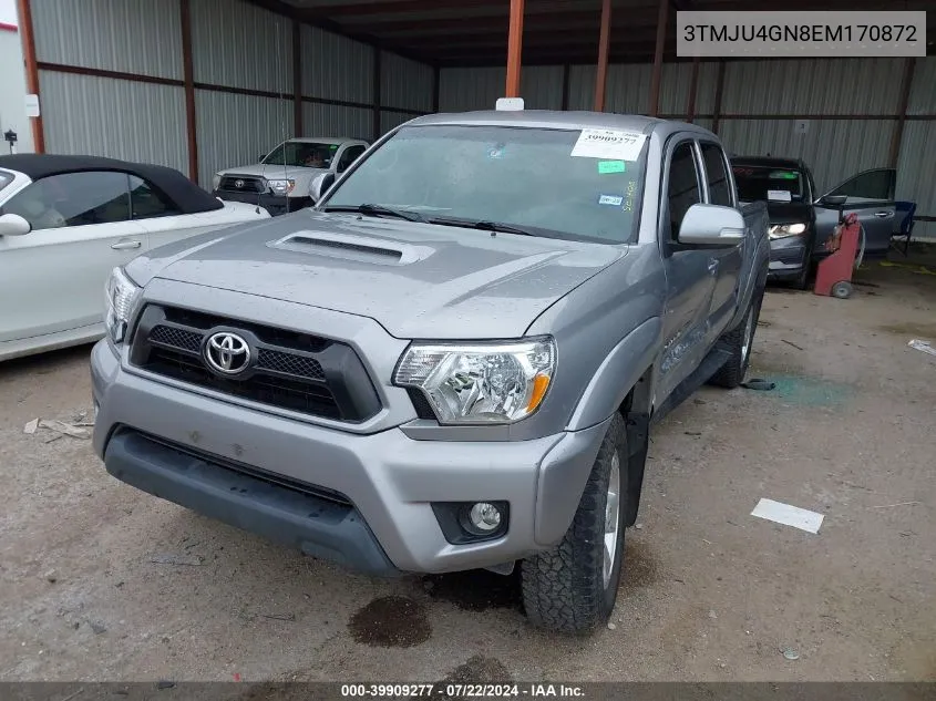 2014 Toyota Tacoma Prerunner V6 VIN: 3TMJU4GN8EM170872 Lot: 39909277