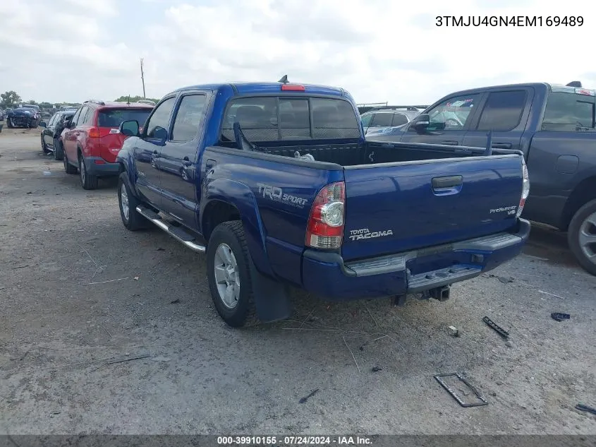 2014 Toyota Tacoma Prerunner V6 VIN: 3TMJU4GN4EM169489 Lot: 39910155