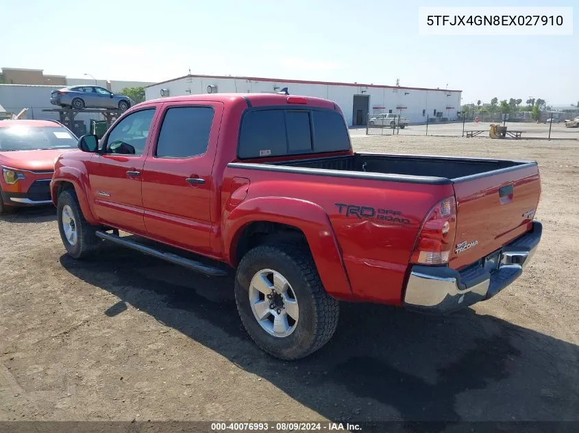 2014 Toyota Tacoma Prerunner VIN: 5TFJX4GN8EX027910 Lot: 40076993